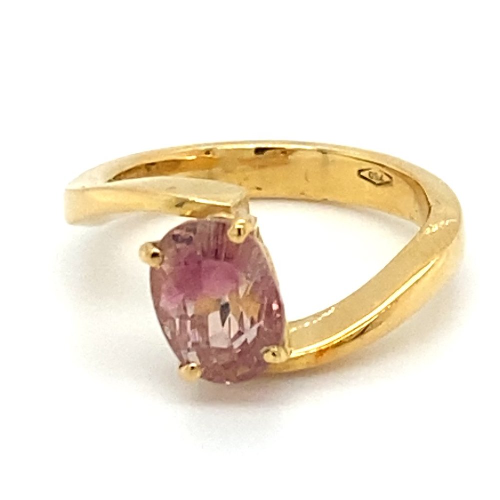 Padparadscha Tourmaline 2.52ct Solid 18K Gold Ring